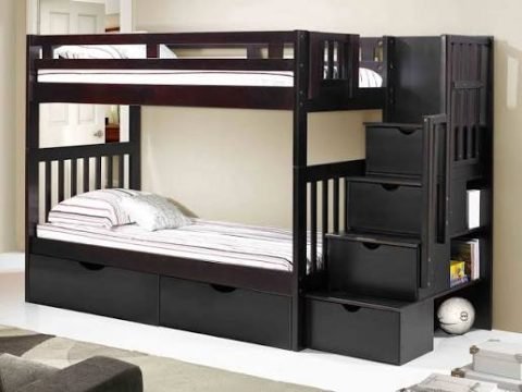 Pine Bunk Bed with Storage Stairs thumbnail