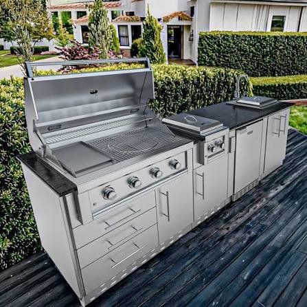 Outdoor Kitchen Island with Gas Grill